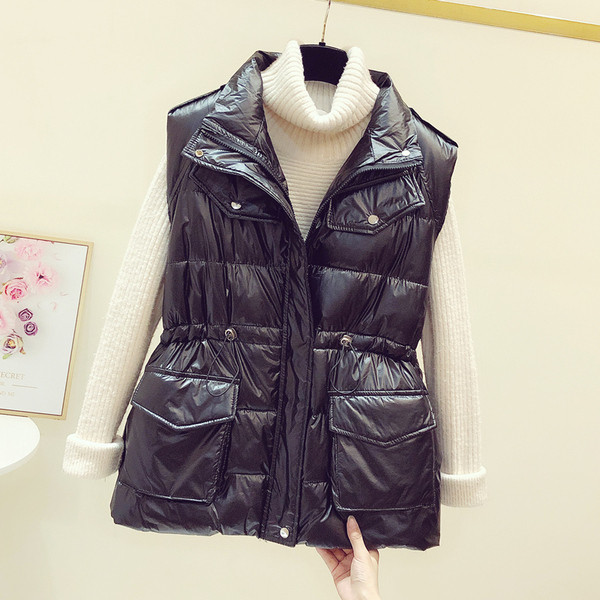 Naujo modelio moteriška liemenė su kaklaraiščiais ir užtrauktuku