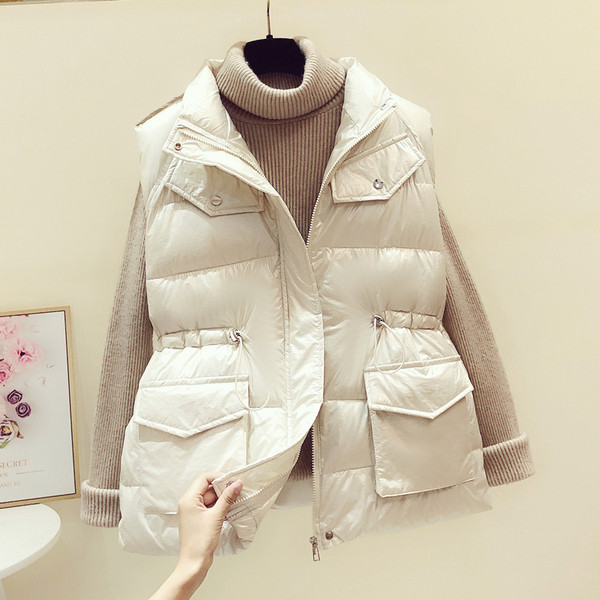 Naujo modelio moteriška liemenė su kaklaraiščiais ir užtrauktuku