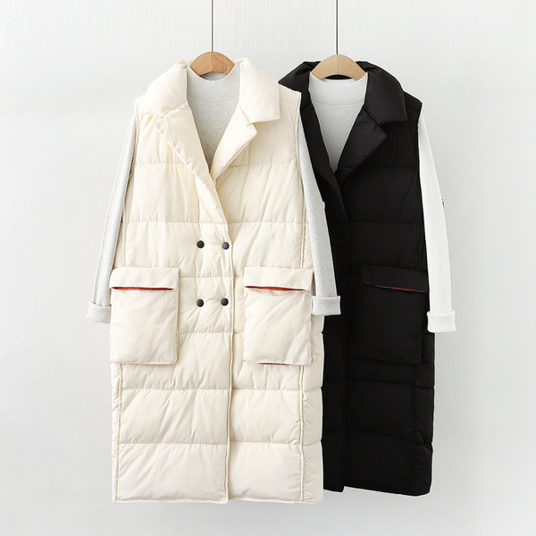 Keskmise pikkusega nööpidega sügis-talvine vest