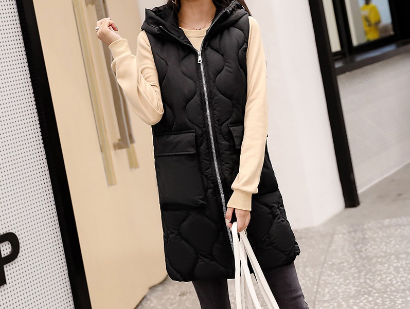 Moodne naiste sügis-talvine kapuutsiga vest