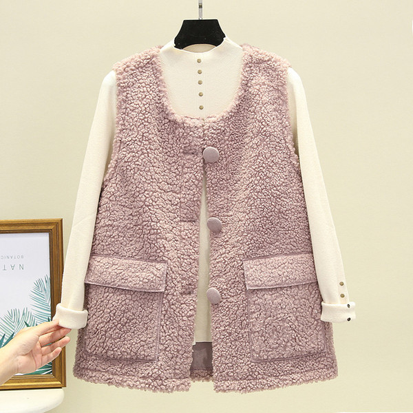 Moteriška kasdieninė pūkinė liemenė su sagomis ir kišenėmis