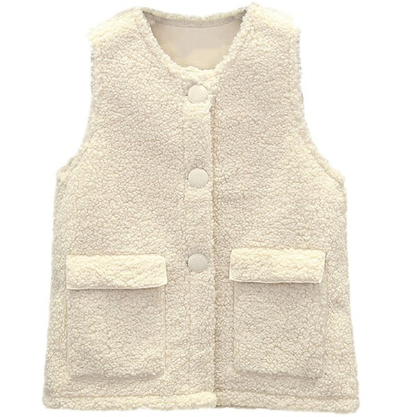 Moteriška kasdieninė pūkinė liemenė su sagomis ir kišenėmis