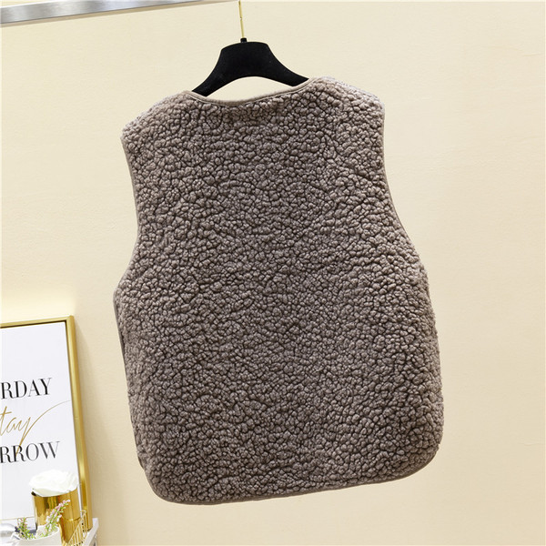 Ženski puhasti ležerni prsluk s gumbima i džepovima