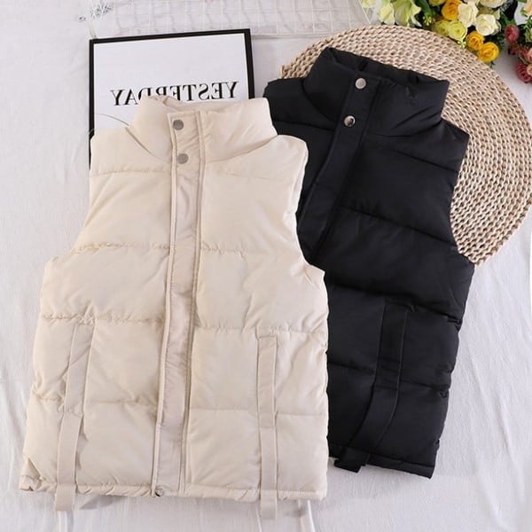 Nööpide ja kõrge kraega naiste vest