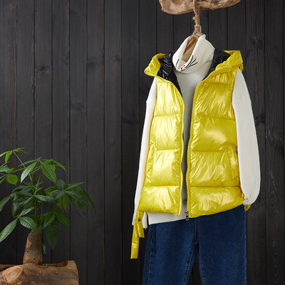 Naiste moodne mitmes värvitoonis kapuutsiga vest