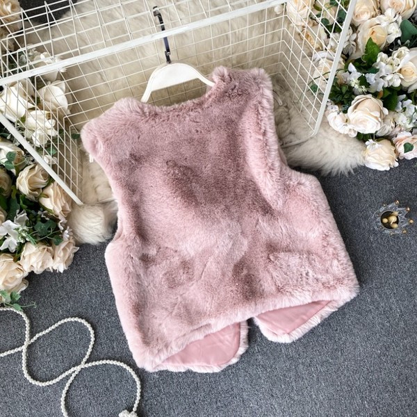 Ženska zimska puhasta vesta sa špic izrezom