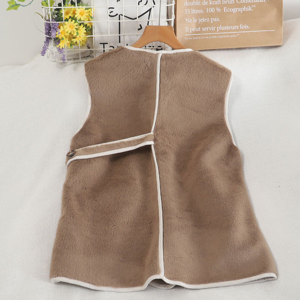 Moodne naiste vest V-kaelusega ja taskutega