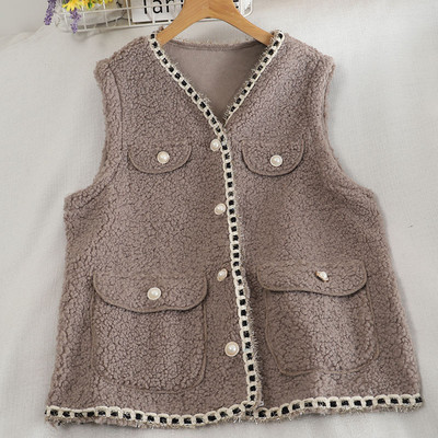 Moodne naiste vesti lai mudel V-kaelusega