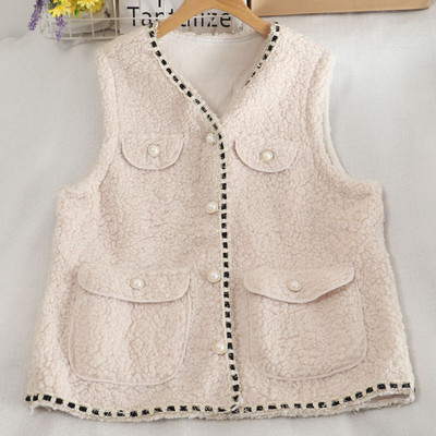 Moodne naiste vesti lai mudel V-kaelusega