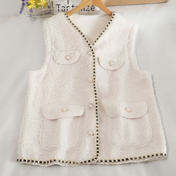 Moodne naiste vesti lai mudel V-kaelusega