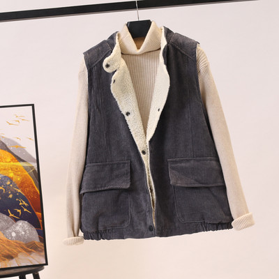 Naiste vabaaja vest velvetist nööpidega