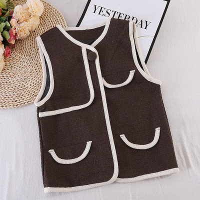 Ženski casual prsluk s gumbima i džepovima