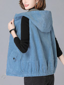 Ikdienas sieviešu veste no velveta ar kapuci