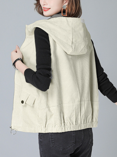 Ikdienas sieviešu veste no velveta ar kapuci