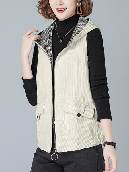 Ikdienas sieviešu veste no velveta ar kapuci