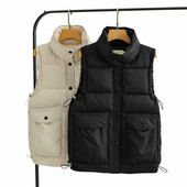 Kasdieninė stora liemenė moterims su sagomis