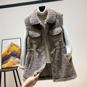 Γυναικείο γυλέκο με κορδόνια και τσέπες κατάλληλο για χειμώνα