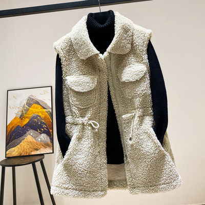 Γυναικείο γυλέκο με κορδόνια και τσέπες κατάλληλο για χειμώνα