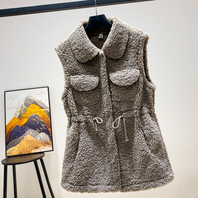 Γυναικείο γυλέκο με κορδόνια και τσέπες κατάλληλο για χειμώνα