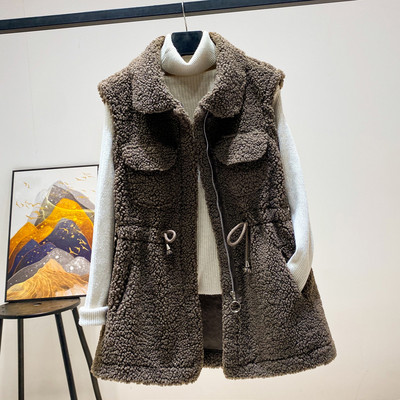 Γυναικείο γυλέκο με κορδόνια και τσέπες κατάλληλο για χειμώνα