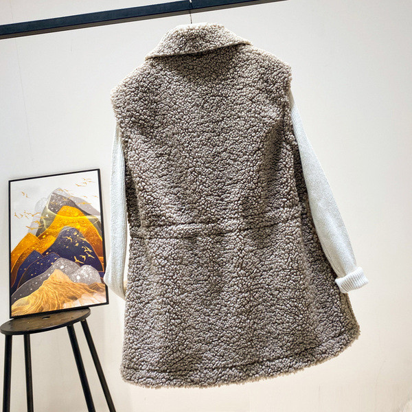 Γυναικείο γυλέκο με κορδόνια και τσέπες κατάλληλο για χειμώνα