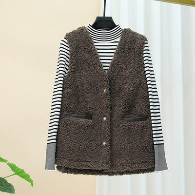 Uue mudeli naiste pehme vest spits-kaelusega ja taskutega