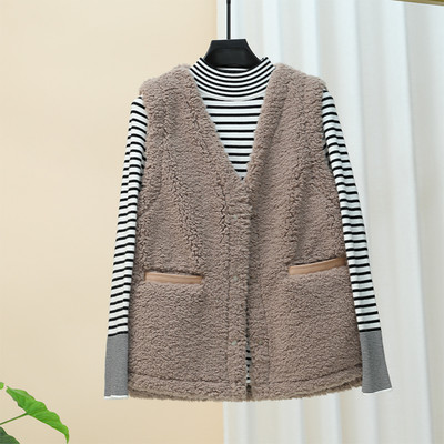 Uue mudeli naiste pehme vest spits-kaelusega ja taskutega