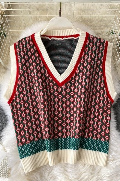 Megzta moteriška liemenė V formos iškirpte