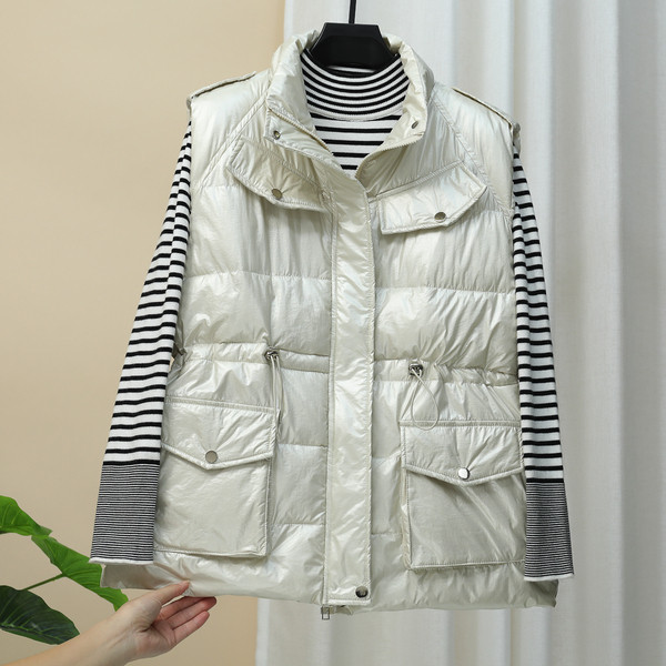 Moteriška laisvalaikio liemenė su elastiniu juosmeniu ir kišenėmis