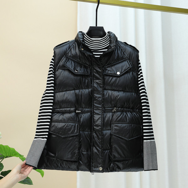 Moteriška laisvalaikio liemenė su elastiniu juosmeniu ir kišenėmis