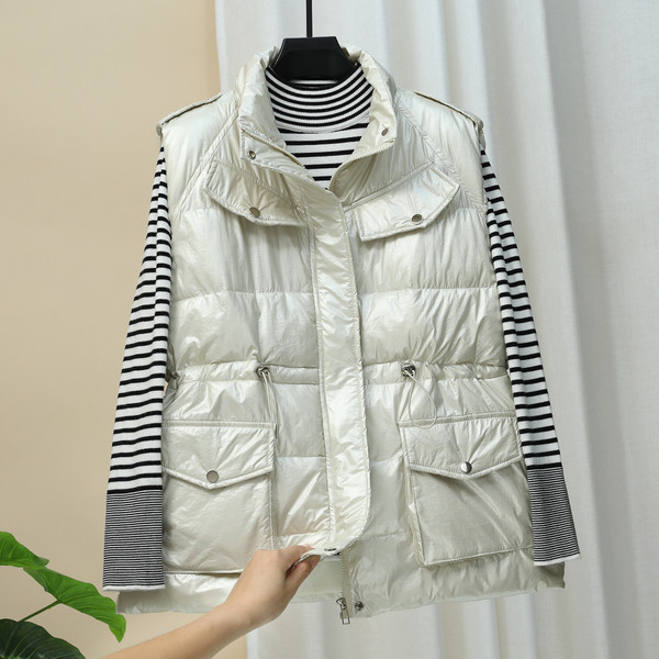 Moteriška laisvalaikio liemenė su elastiniu juosmeniu ir kišenėmis