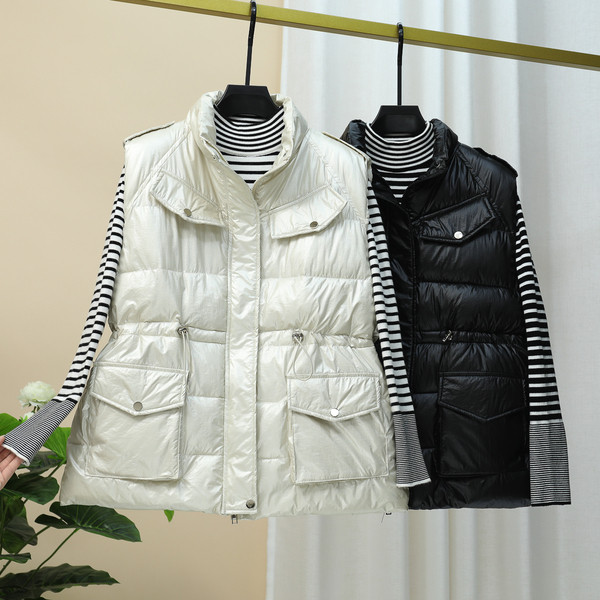 Moteriška laisvalaikio liemenė su elastiniu juosmeniu ir kišenėmis