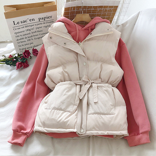 Naiste vabaaja vest vöö ja nööpidega