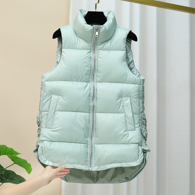 Naiste pikk kõrge kraega vest - asümmeetriline mudel