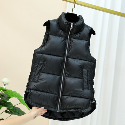 Naiste pikk kõrge kraega vest - asümmeetriline mudel