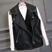 Moodne nahast lukuga vest naistele