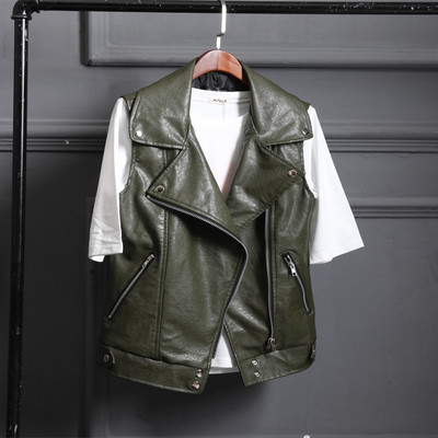 Moodne nahast lukuga vest naistele
