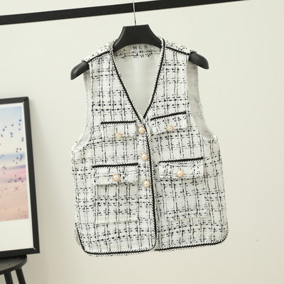 Nööpide ja spitsikaelusega naiste vest