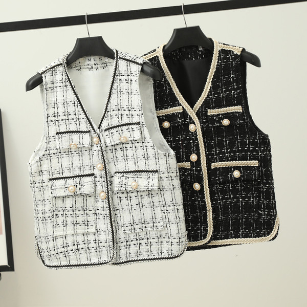 Nööpide ja spitsikaelusega naiste vest