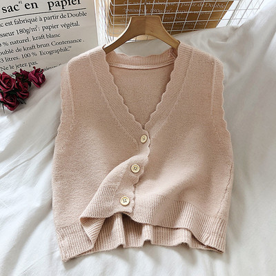 Naiste talvevest nööpide ja spitsikaelusega