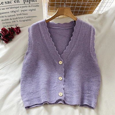 Naiste talvevest nööpide ja spitsikaelusega