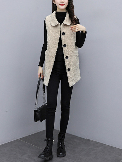 Moodne naiste vest krae ja taskutega