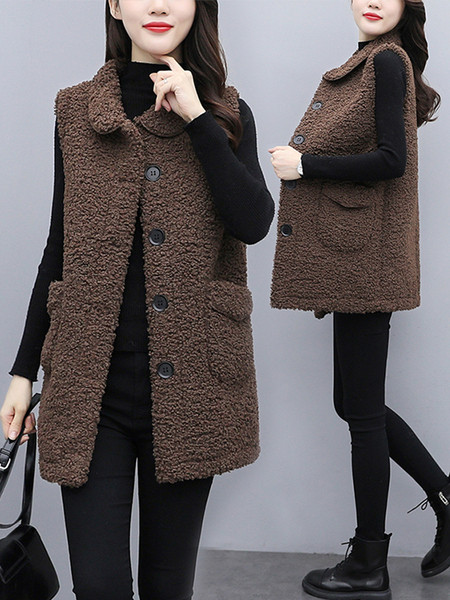 Moodne naiste vest krae ja taskutega