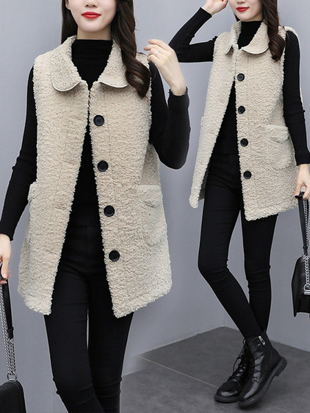 Moodne naiste vest krae ja taskutega