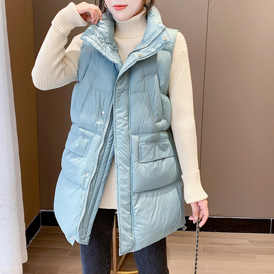 Pika krae ja taskutega naiste vest