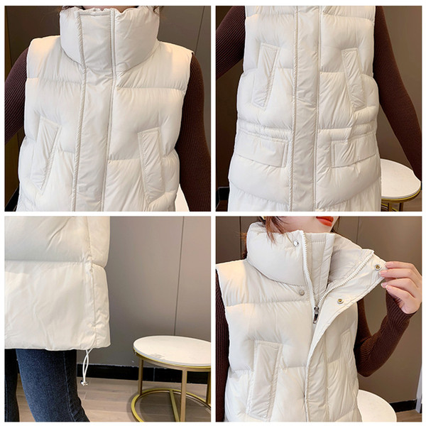 Pika krae ja taskutega naiste vest