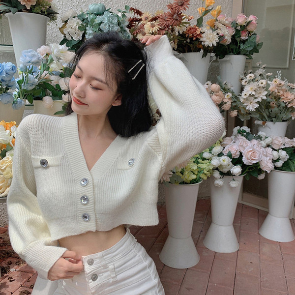 Moderni ženski široki kratki kardigan s gumbima