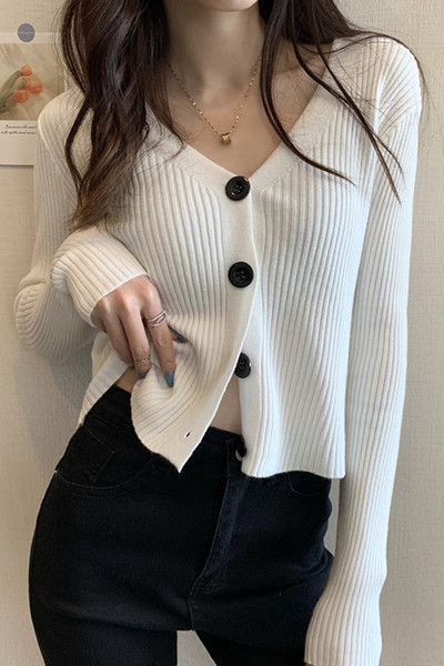 Casual γυναικεία ζακέτα κλασικό μοντέλο με κουμπιά