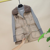 Novi model ženskog prsluka sa džepovima i mekom kragnom