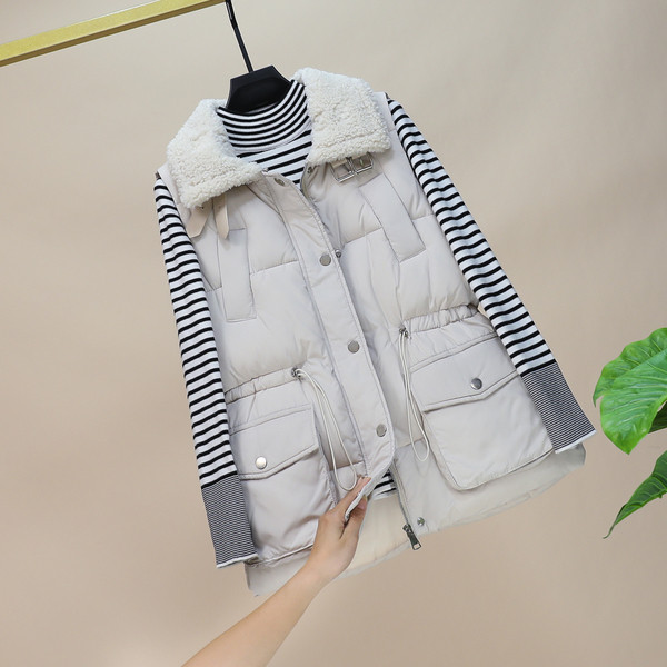 Novi model ženskog prsluka sa džepovima i mekom kragnom